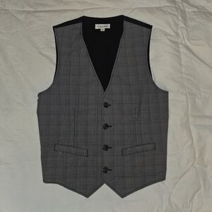 Calvin Klein Charcoal Plaid Men's Vest